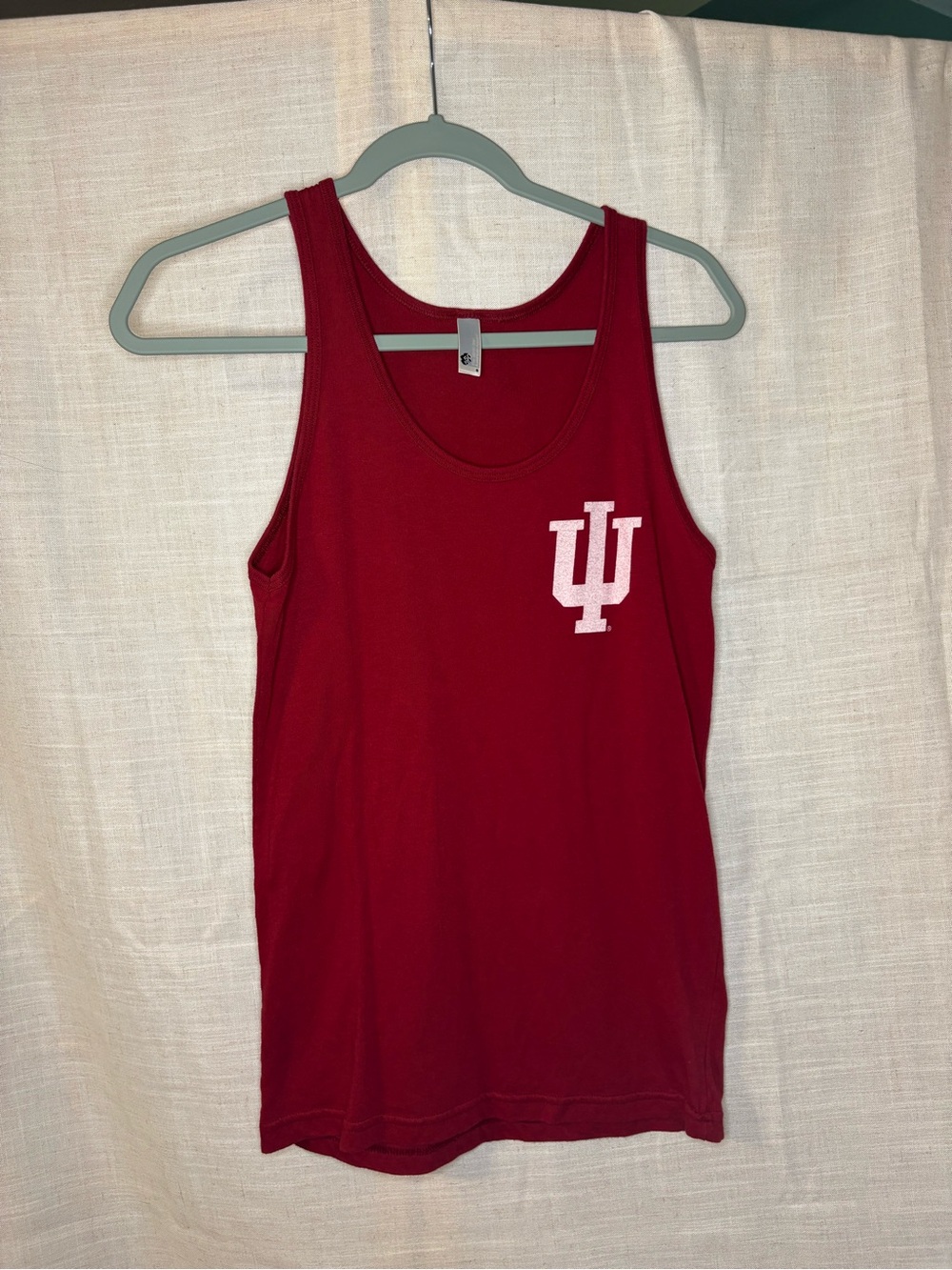 American Apparel Crimson Racerback Tank with White IU Logo